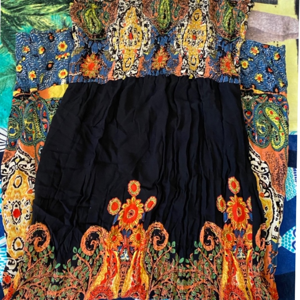 Angie Paisleys Floral Multi Color Strapless Maxi Dress.